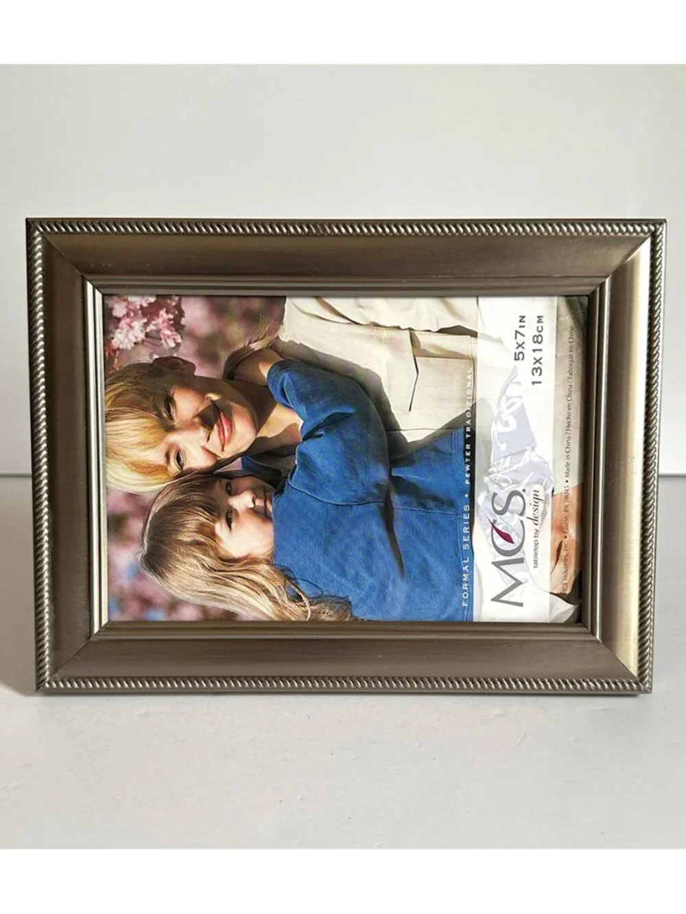 MCS Formal Series Pewter 5x7 Picture Frame Traditional Rope Border Tabletop NWT